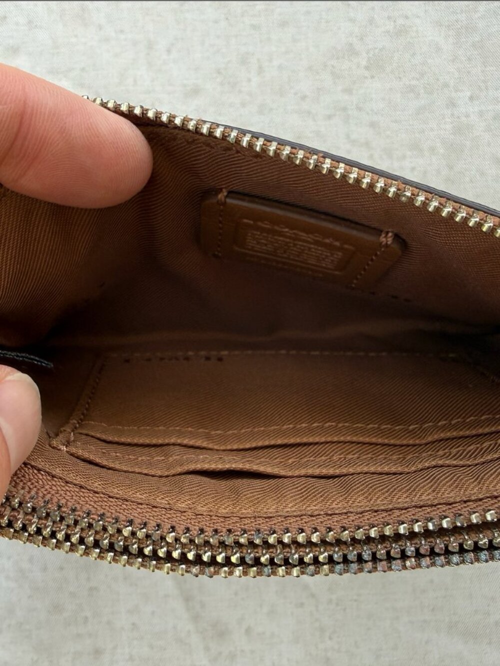 Coach Brown Leather Wristlet - Picture 2 of 4